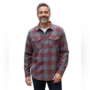 Dixxon B Strong Biker core grunge long sleeve flannel shirt